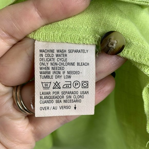 Elizabeth 100% Linen Shirt Long Sleeve Button Front Up Top Women’s Plus Size 22 - Picture 7 of 10